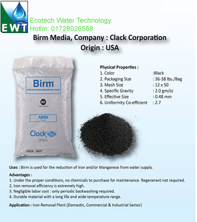 Birm Media for Iron Removal Plant